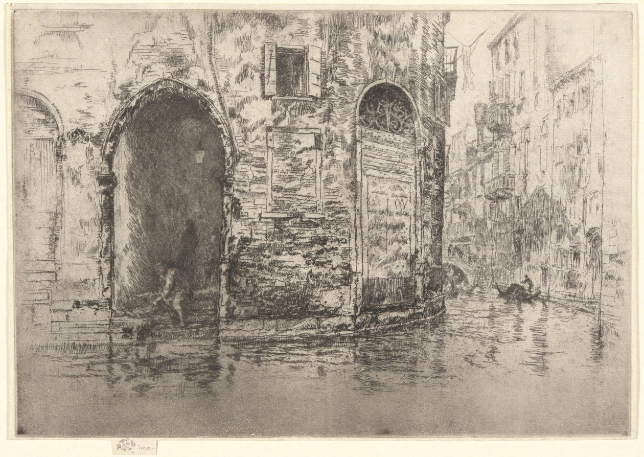 „Dwa wejścia”, z pierwszego cyklu poświęconego Wenecji („Wenecja, seria dwunastu akwafort”) autorstwa James McNeill Whistler
