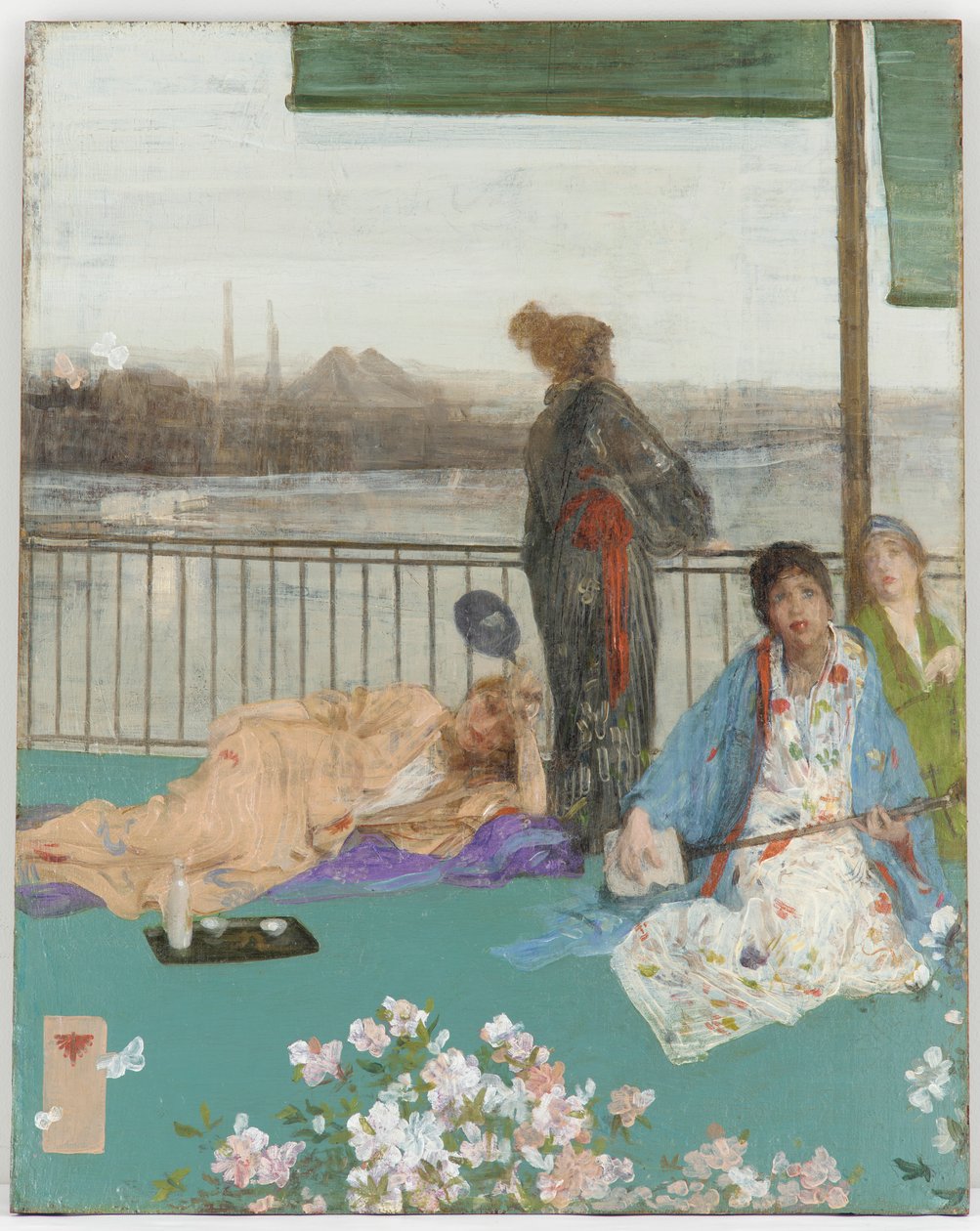 Wariacje w kolorze miąższu i zieleni - Balkon autorstwa James Abbott McNeill Whistler