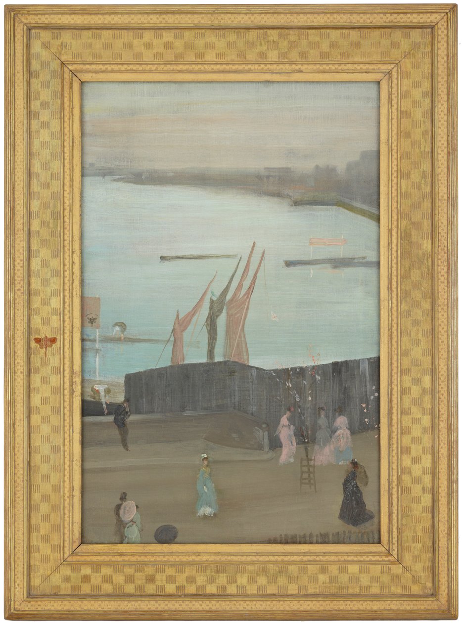 Wariacje w kolorze różowym i szarym: Chelsea autorstwa James Abbott McNeill Whistler