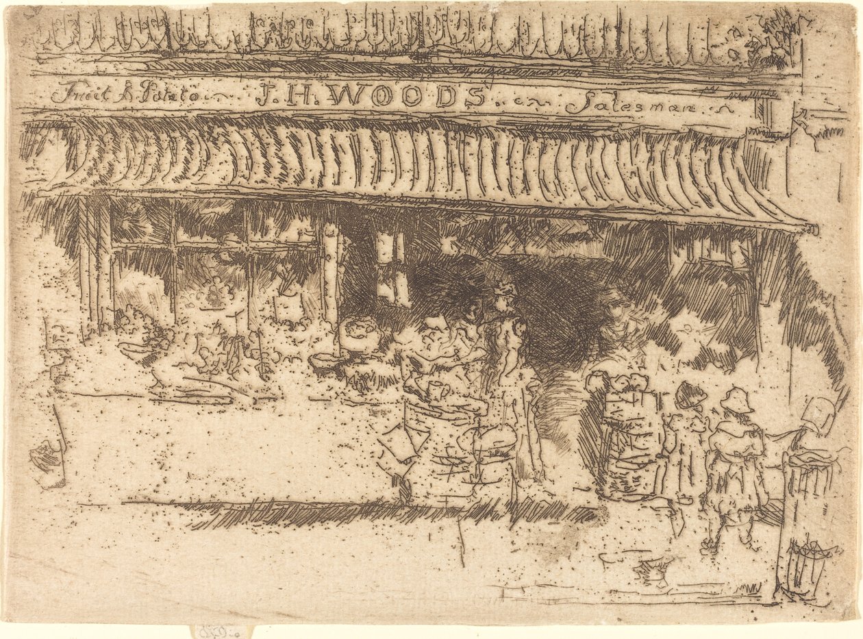 Sklep z owocami Woodsa autorstwa James Abbott McNeill Whistler