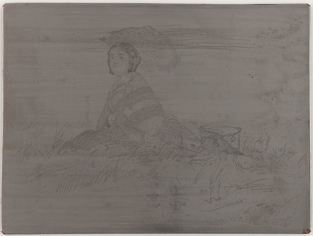 <em>Plein Soleil</em>. Nieanulowany talerz z Twelve Etchings from Nature (zestaw francuski) autorstwa James Abbott McNeill Whistler