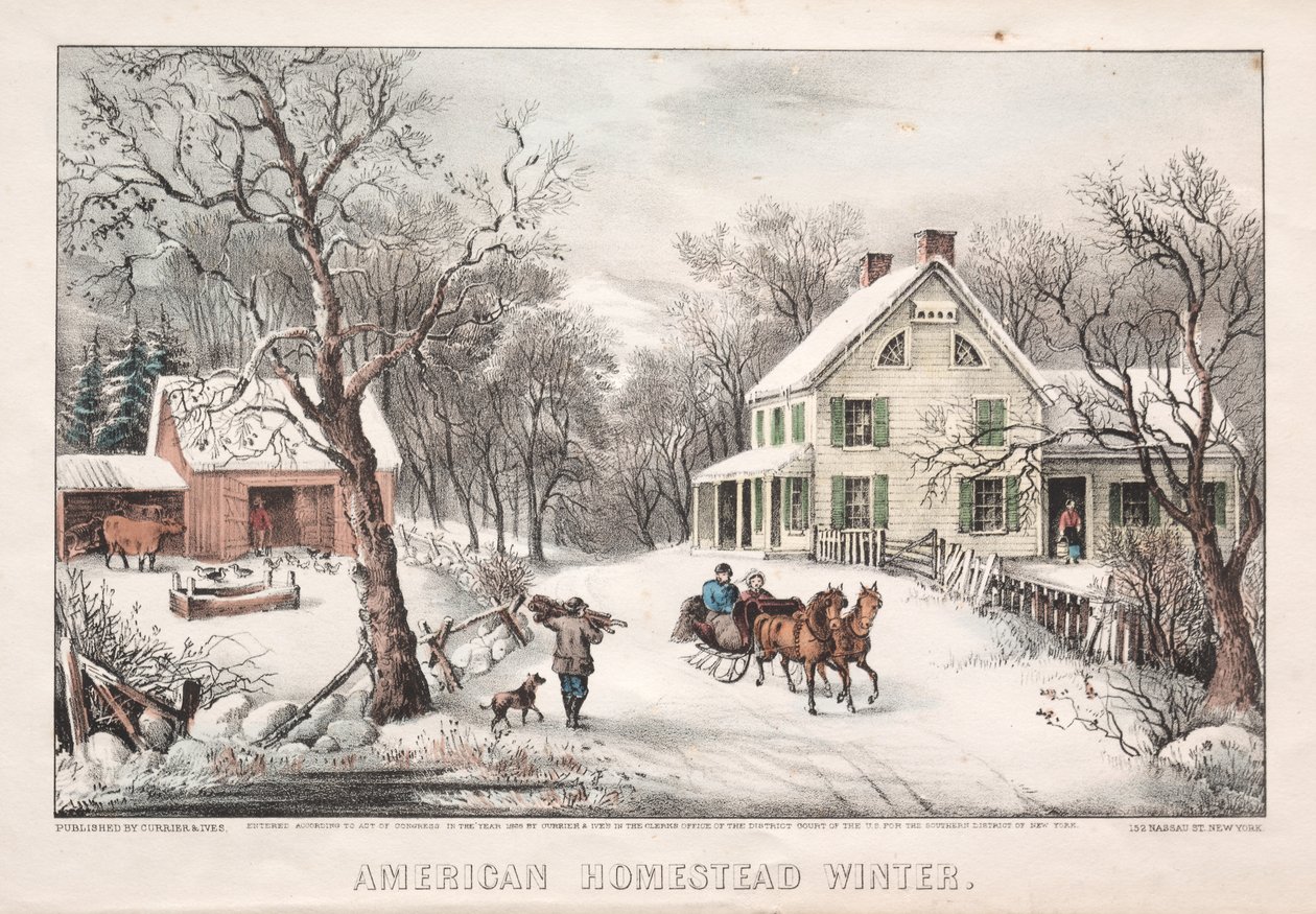 Amerykańska Zagroda, Zima autorstwa James Merritt Ives