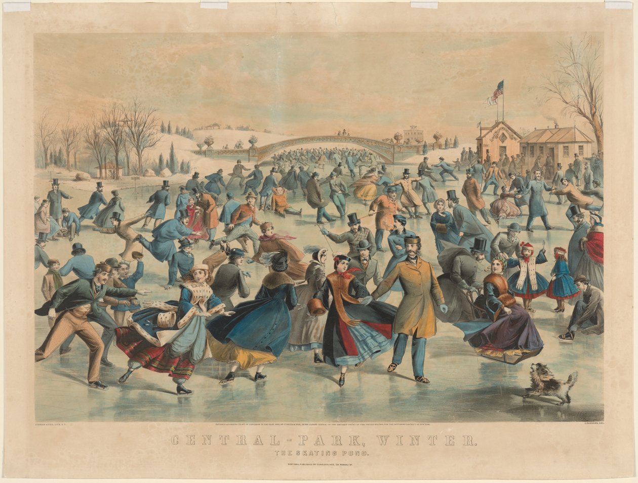 Central Park, Zima: Staw Łyżwiarski autorstwa James Merritt Ives