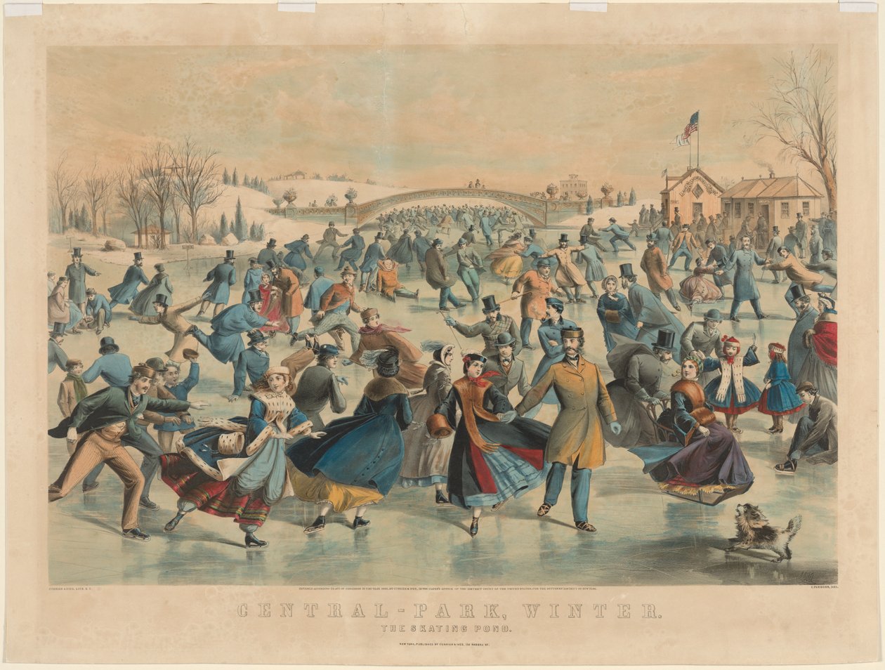 Central Park, Zima: Staw Łyżwiarski. autorstwa James Merritt Ives