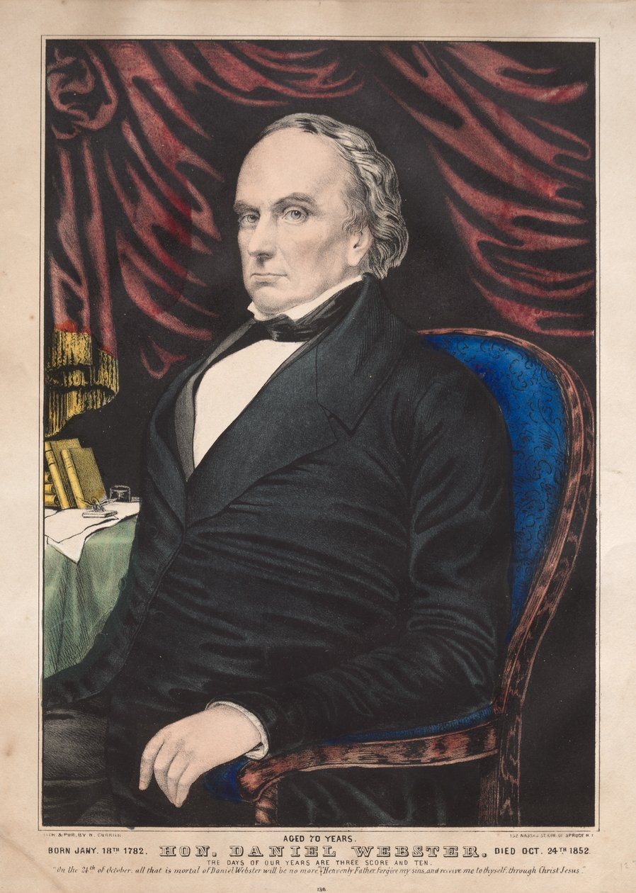 Kochanie. Daniel Webster, lat 70. autorstwa James Merritt Ives