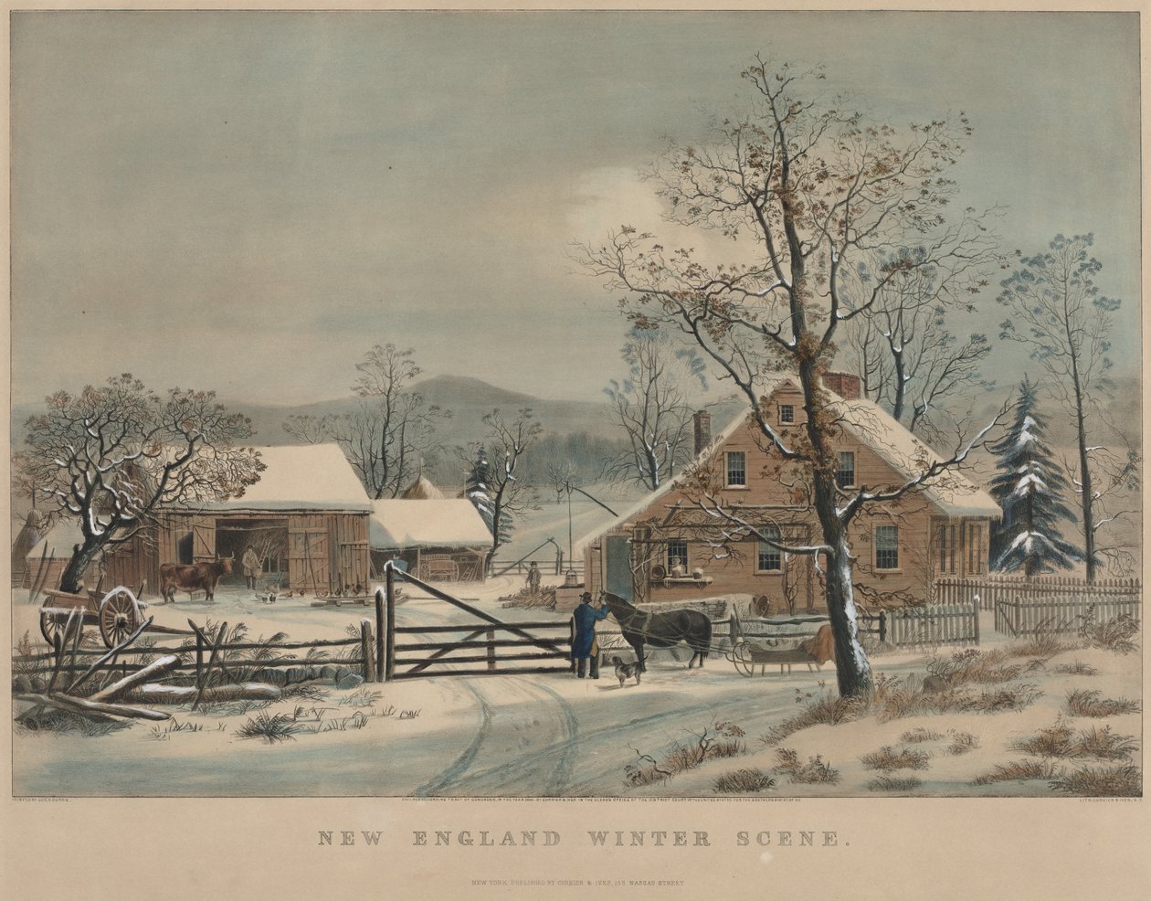 Scena zimowa Nowej Anglii, 1861. autorstwa James Merritt Ives