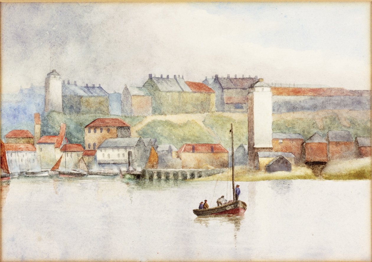 High and Low Lights North Shields (ołówek i akwarela na papierze) autorstwa James Miller Brown