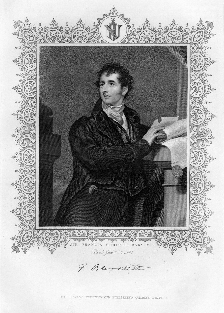 Sir Francis Burdett 1770-1844, angielski polityk reformatorski, XIX wiek. autorstwa James Morrison