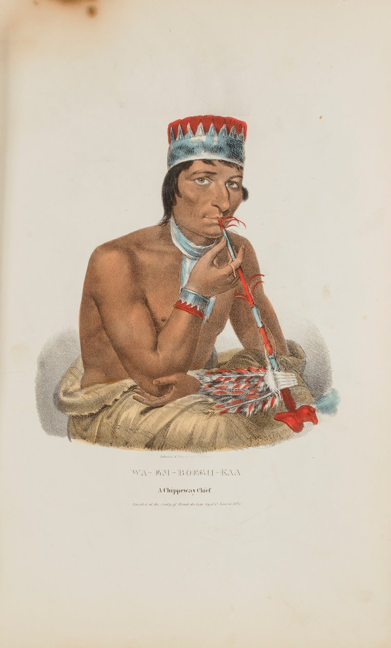 WA-EM-BOESH-KAA; Wódz Chippeway, z aborygeńskiego portfolio autorstwa James Otto Lewis
