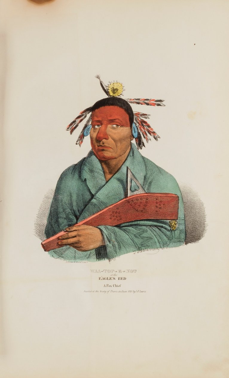 WAA-TOP-E-NOT lub Łoże Orła; Wódz Lisów, z Portfolio Aborygenów autorstwa James Otto Lewis
