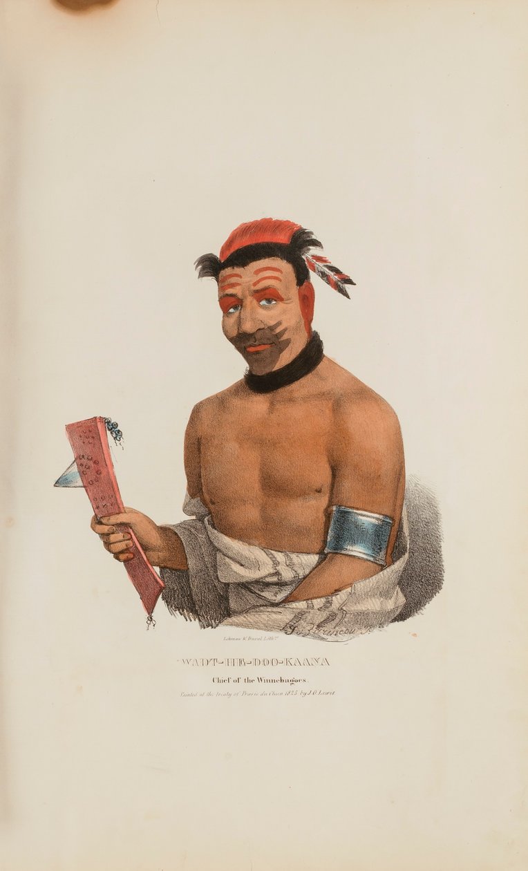WADT-HE-DOO-KAANA; Wódz Winnebagoes, z The Aboriginal Portfolio autorstwa James Otto Lewis
