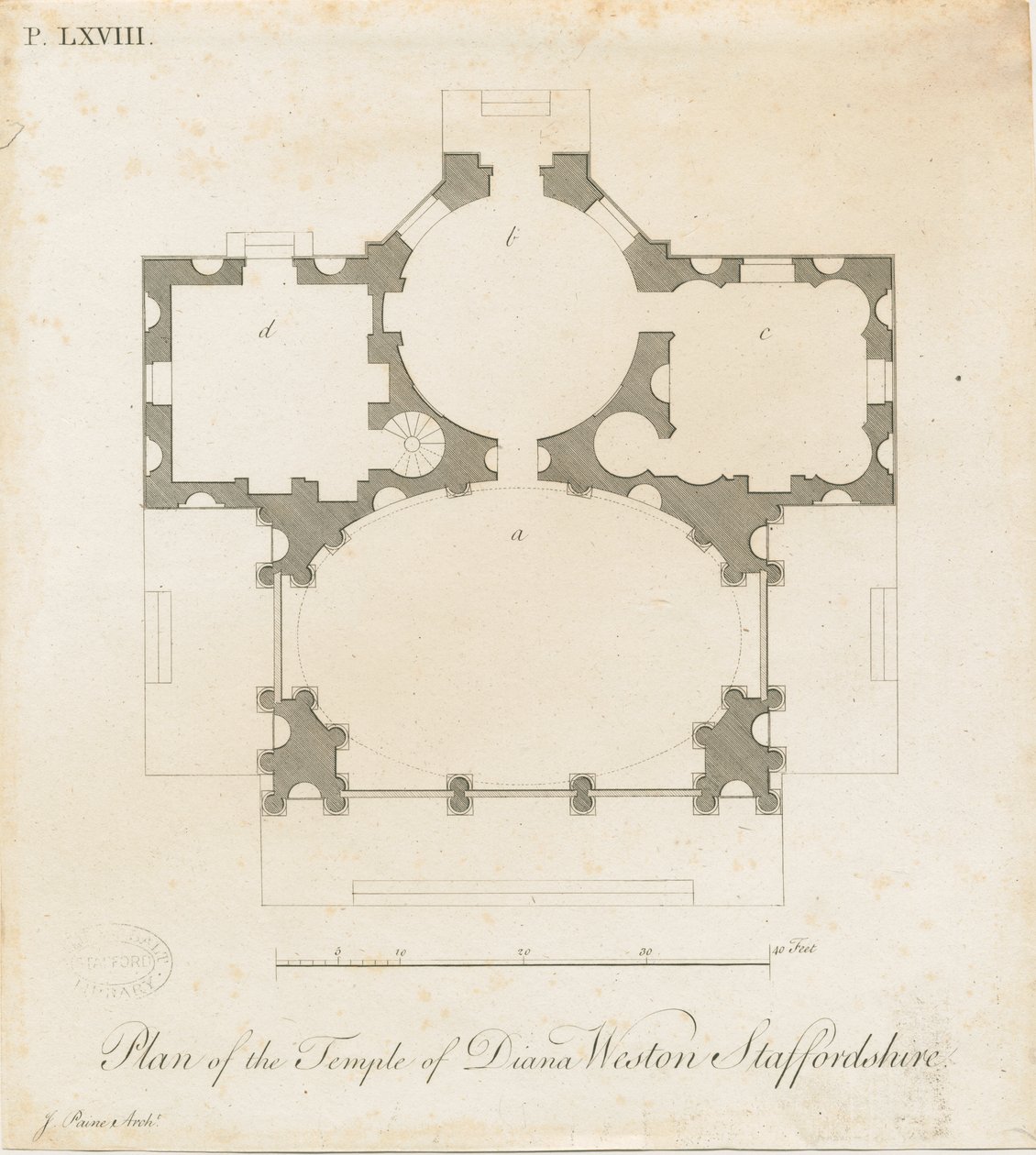 Weston-under-Lizard - Świątynia Diany: grawerowanie, bd [c 1765-1770] (druk) autorstwa James Paine