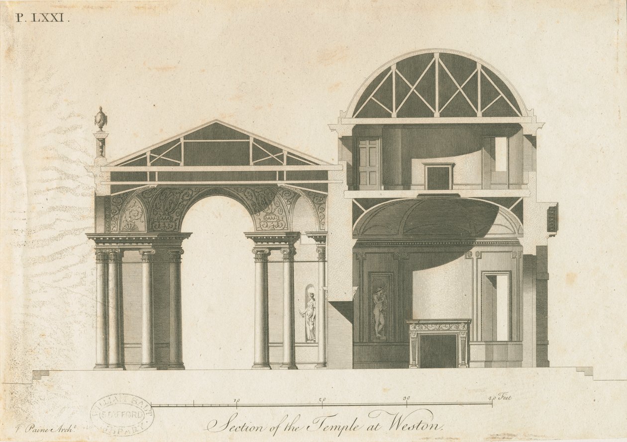 Weston-under-Lizard - Świątynia Diany: grawerowanie, bd [ok. 1765-1770] autorstwa James Paine