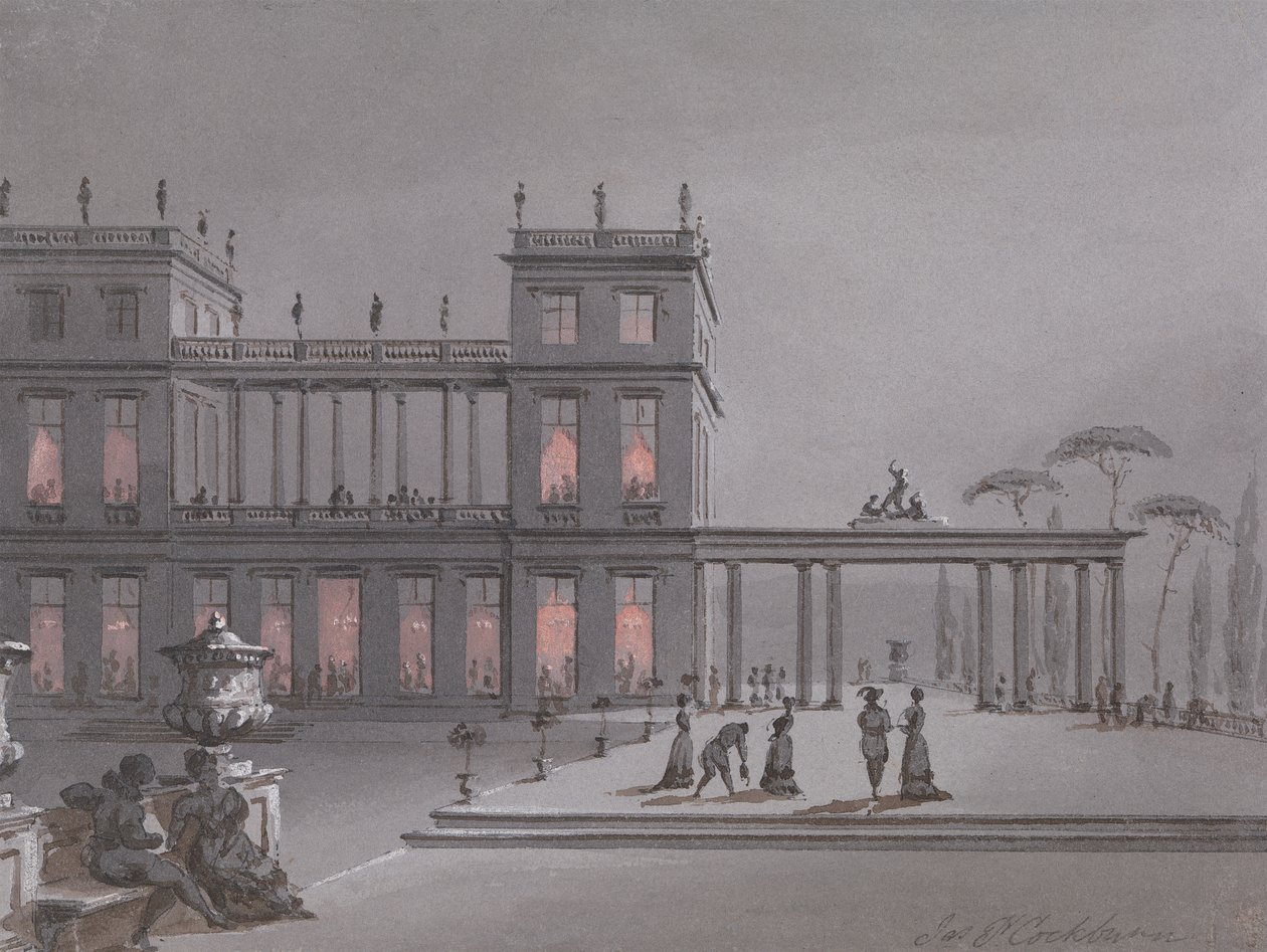 Włoski festyn: Postacie na tarasie Palazzo autorstwa James Pattison Cockburn