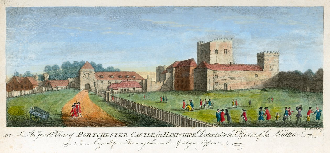 Zamek Portchester, Hampshire, 1720 autorstwa James Peake