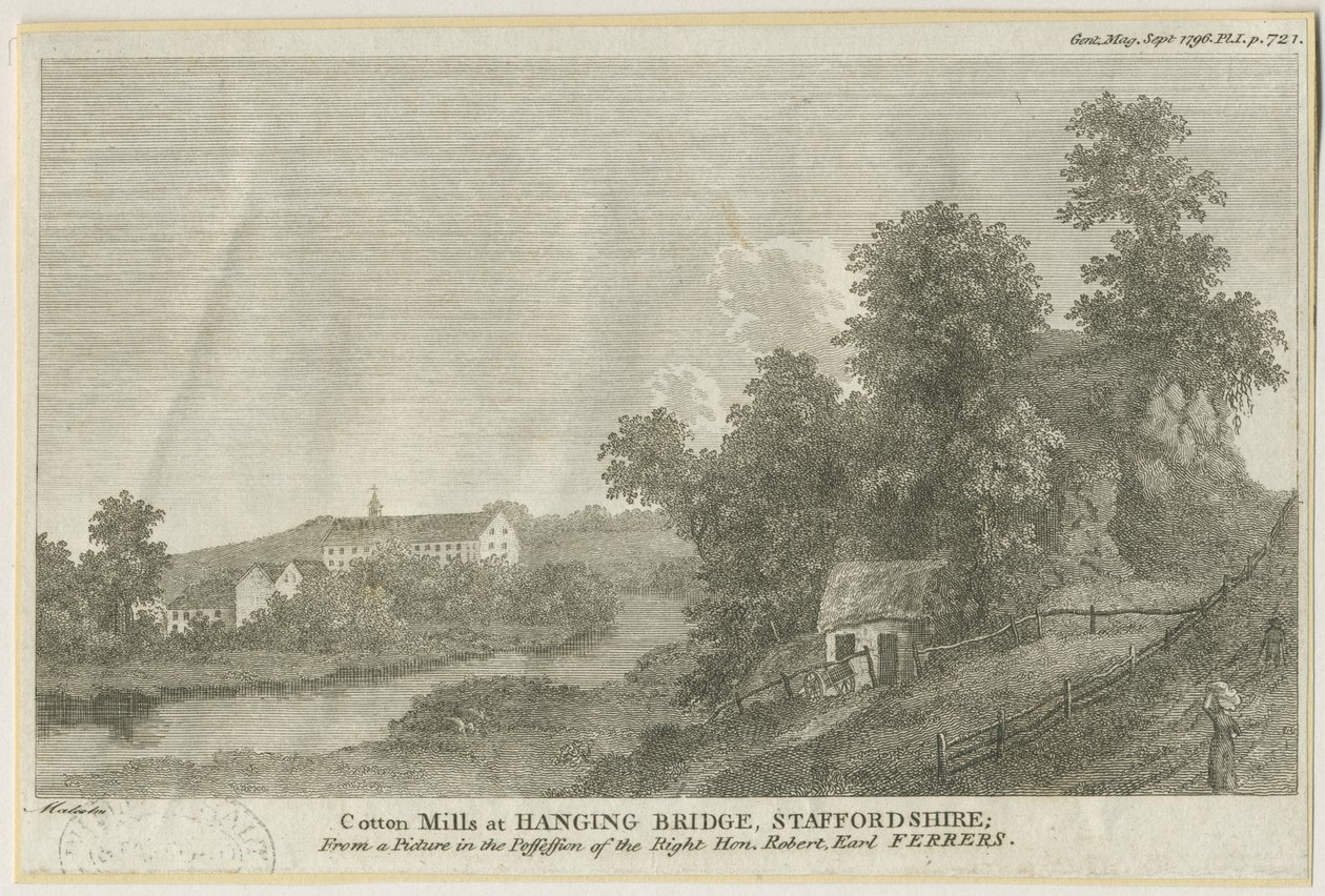Mayfield - Most wiszący: grawerowanie, bd [ok. 1796] autorstwa James Peller Malcolm