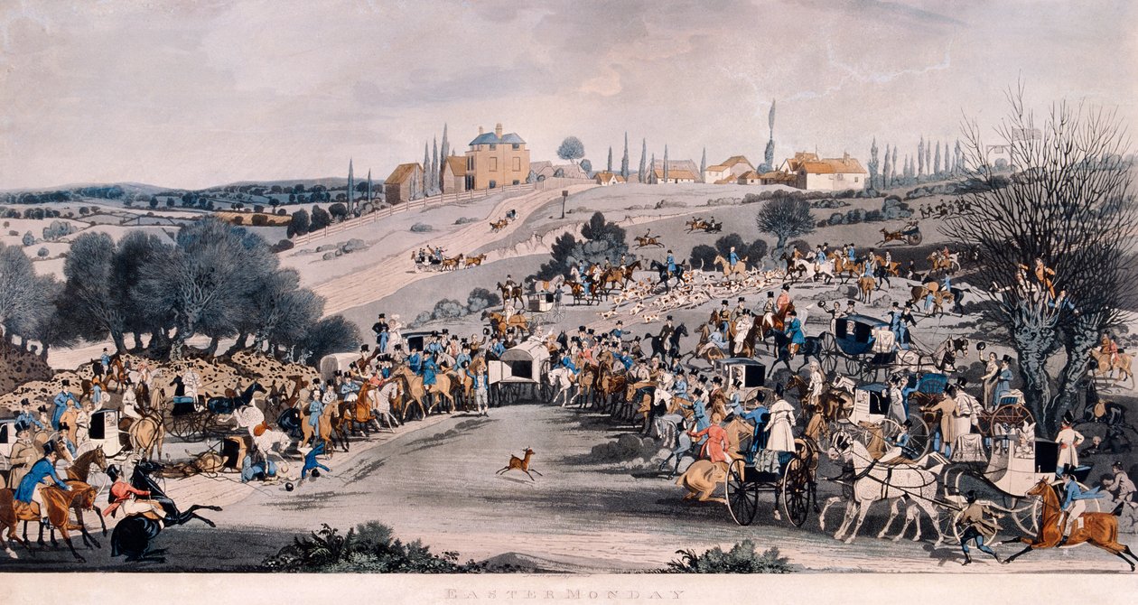 „Poniedziałek Wielkanocny”, 1820 - Epping Forest, Essex autorstwa James Pollard