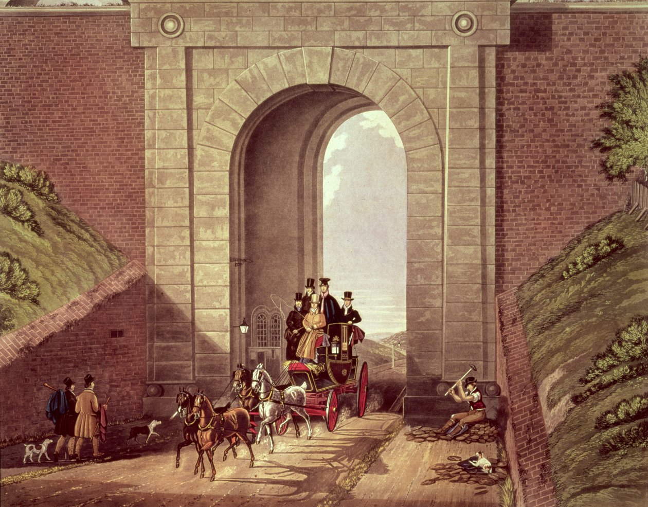 Tunel Highgate, grawerowany przez George