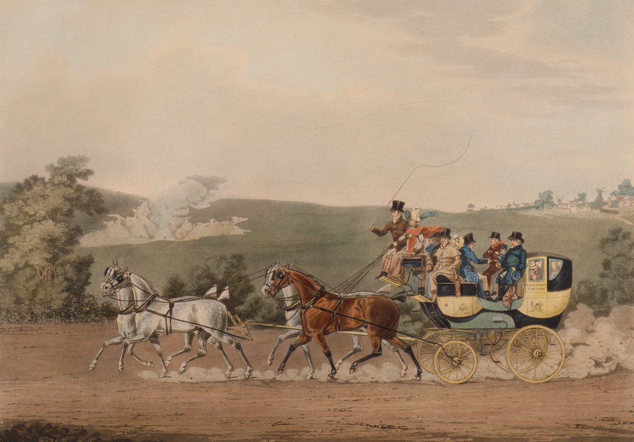 Patent Stage Coach (kolorowy grawer) autorstwa James Pollard