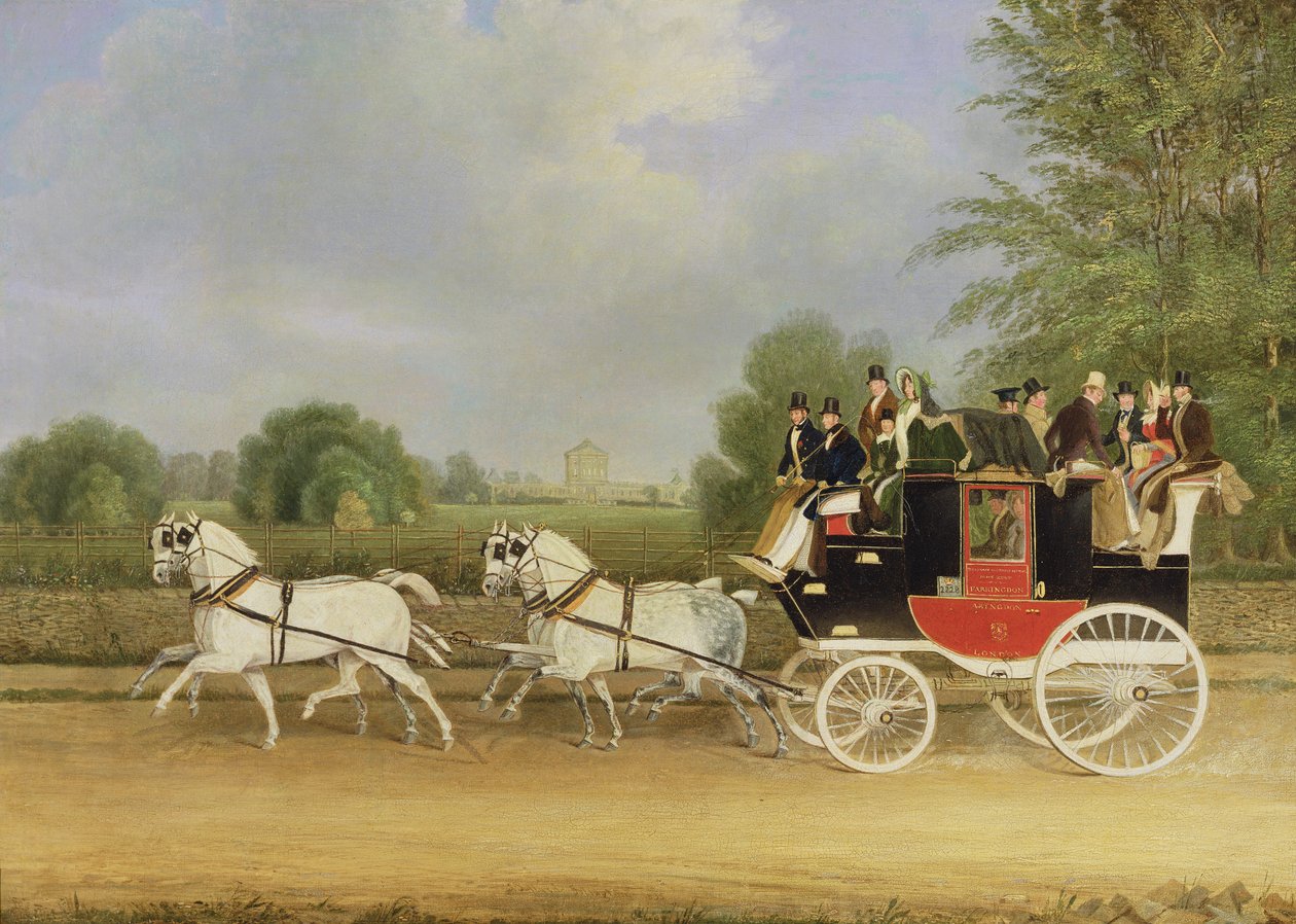 Autobus Londyn-Farringdon przejeżdża obok Buckland House, Berkshire autorstwa James Pollard