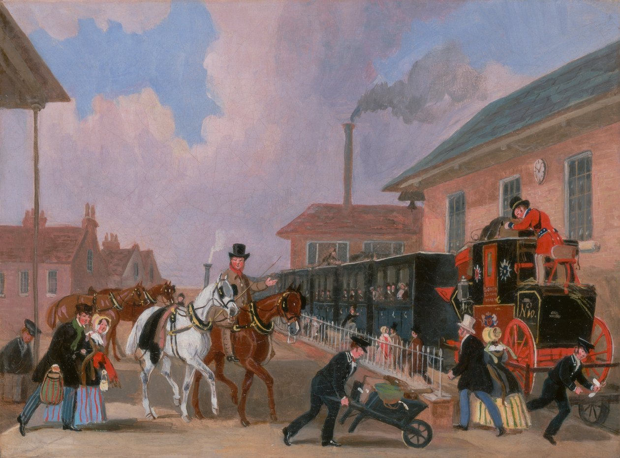The Louth-London Royal Mail viajando de trem de Peterborough East, Northamptonshire Police autorstwa James Pollard