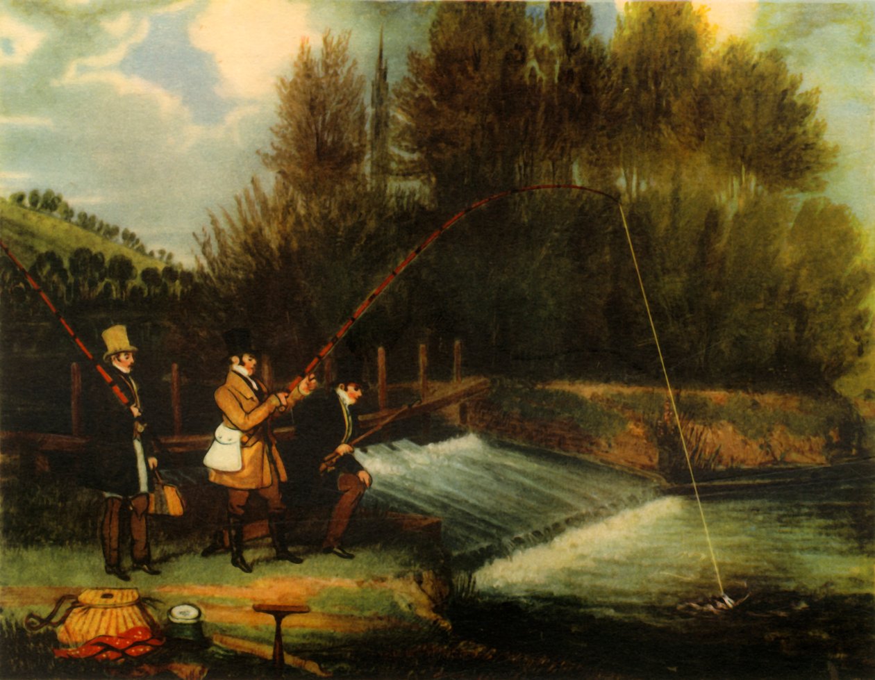 „Trolling na szczupaka w rzece Lea”, 1831, 1941. autorstwa James Pollard