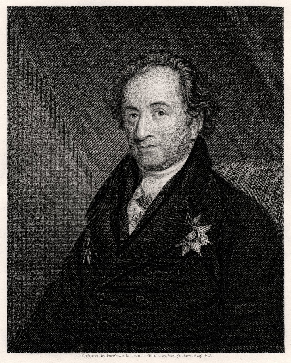 Johann Wolfgang von Goethe, niemiecki poeta, dramaturg i naukowiec, XIX wiek autorstwa James Posselwhite