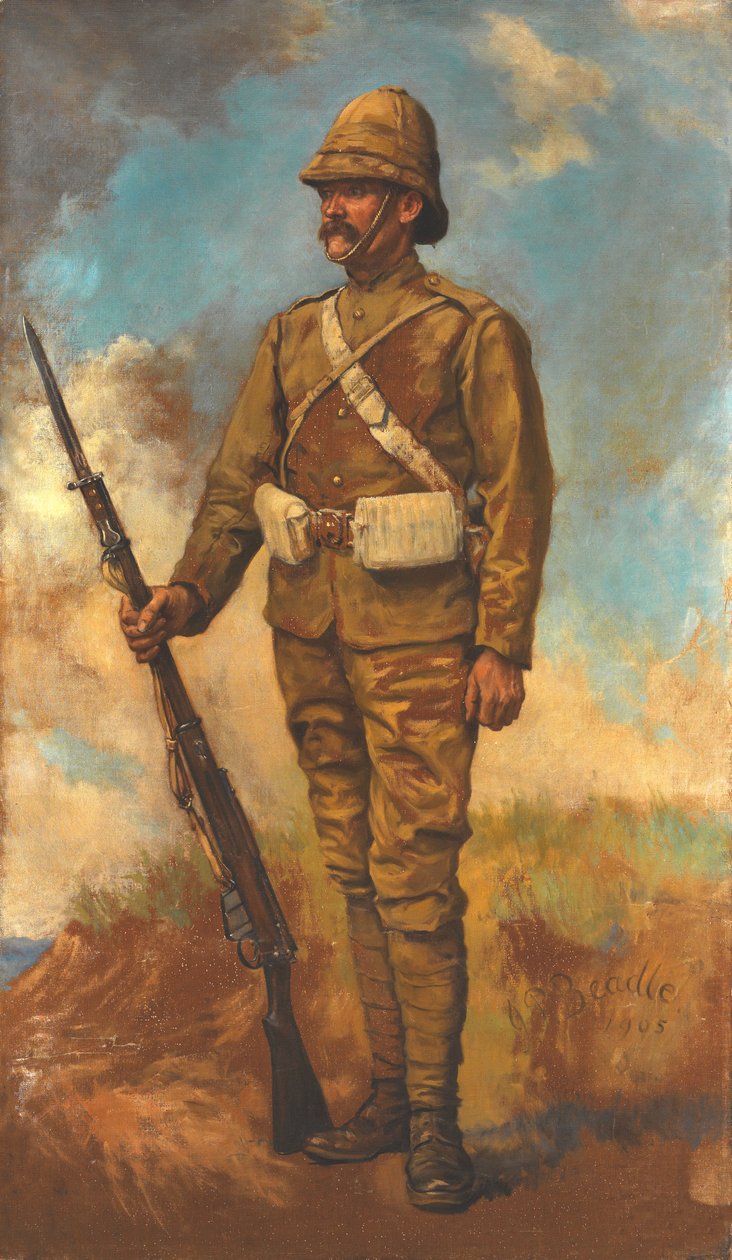 Brytyjski piechur w szyku marszu autorstwa James Prinsep Beadle