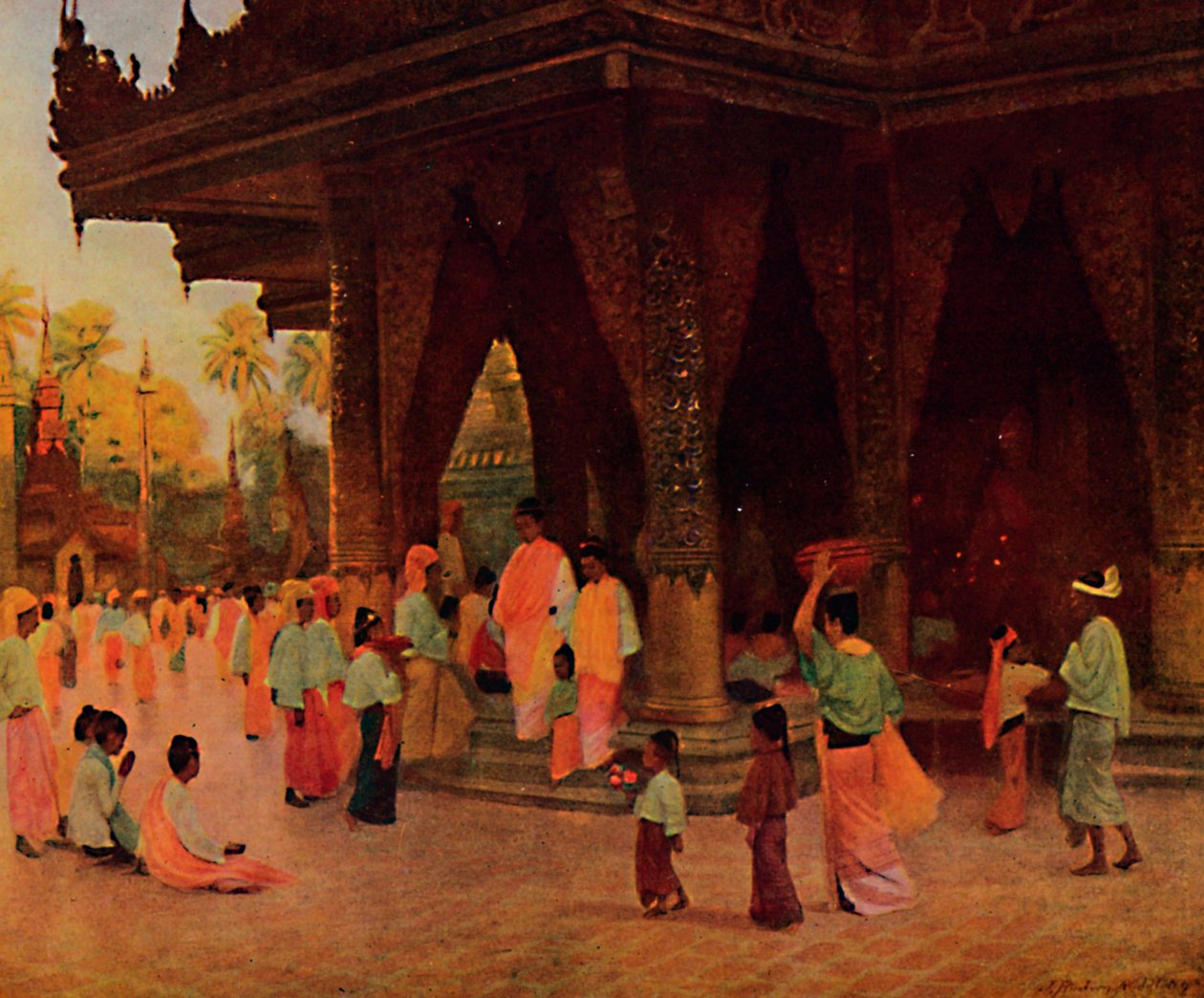 Wierni w sanktuarium Gautamy, 1913 autorstwa James Raeburn Middleton