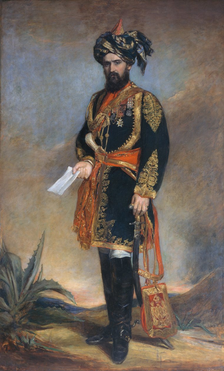 Pułkownik Probyn CB VC (1833-1924) Honorowy ADC wicekróla Indii i kawalerii indyjskiej HM, c.1867 autorstwa James Rannie Swinton