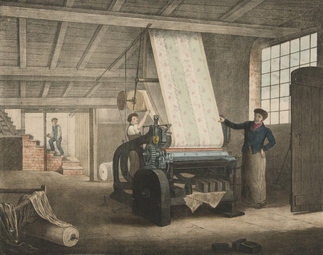 Druk, Postęp Bawełny nr 12, wyd. 1840 autorstwa James Richard Barfoot