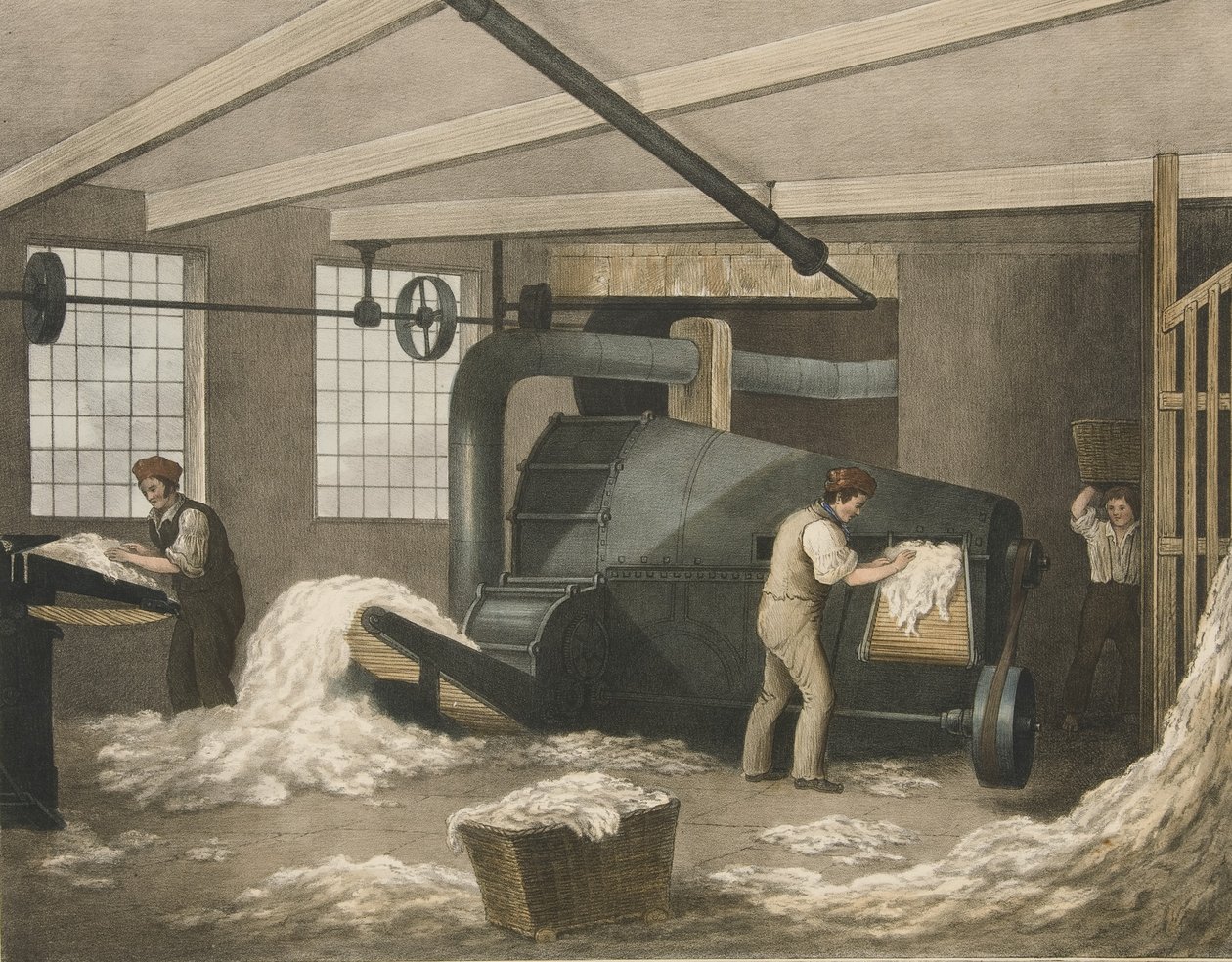 Willowing, Progress of Cotton nr 2, wyd. 1840 autorstwa James Richard Barfoot