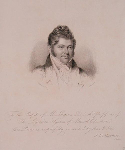 Portret Johanna Bernharda Logiera (1777-1846) sztychowany przez H. Meyera (grafika) autorstwa James Robert (after) Maguire