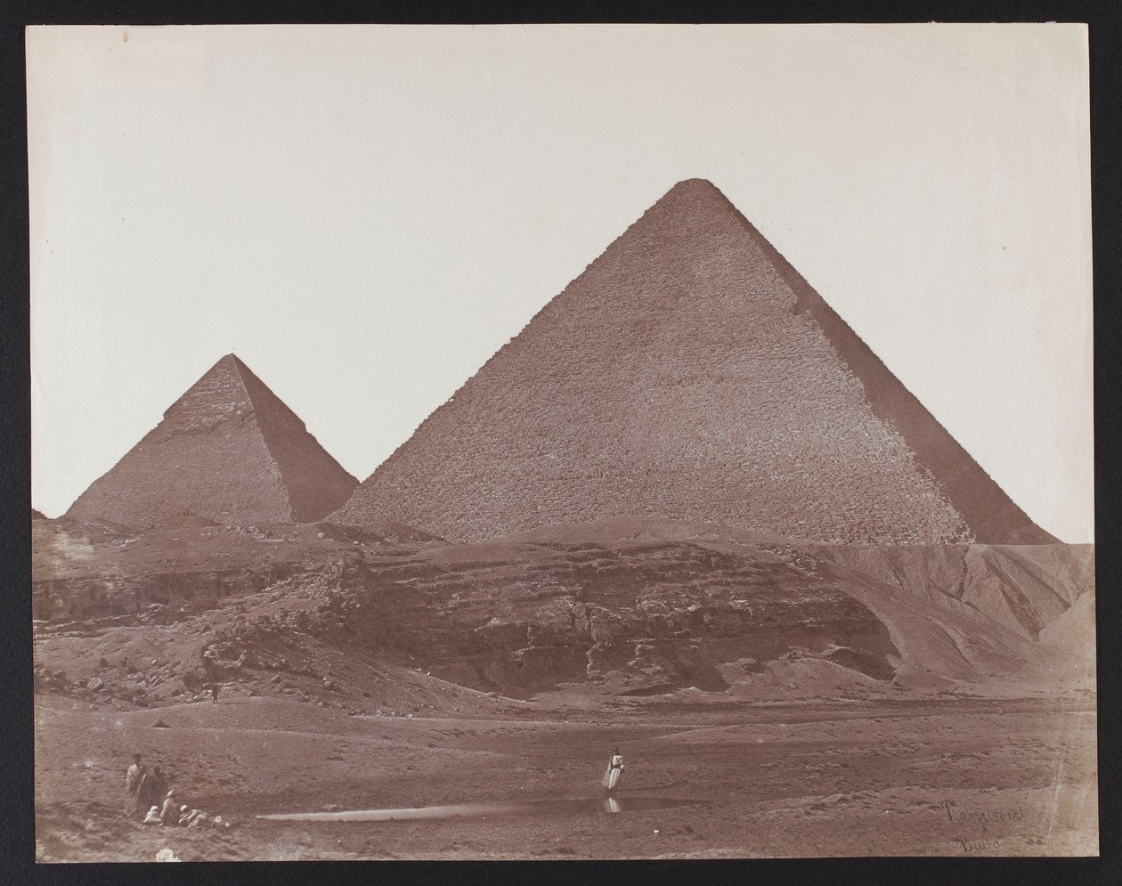 Egipt. Giza. Piramidy Cheopsa i Chefrena autorstwa James Robertson