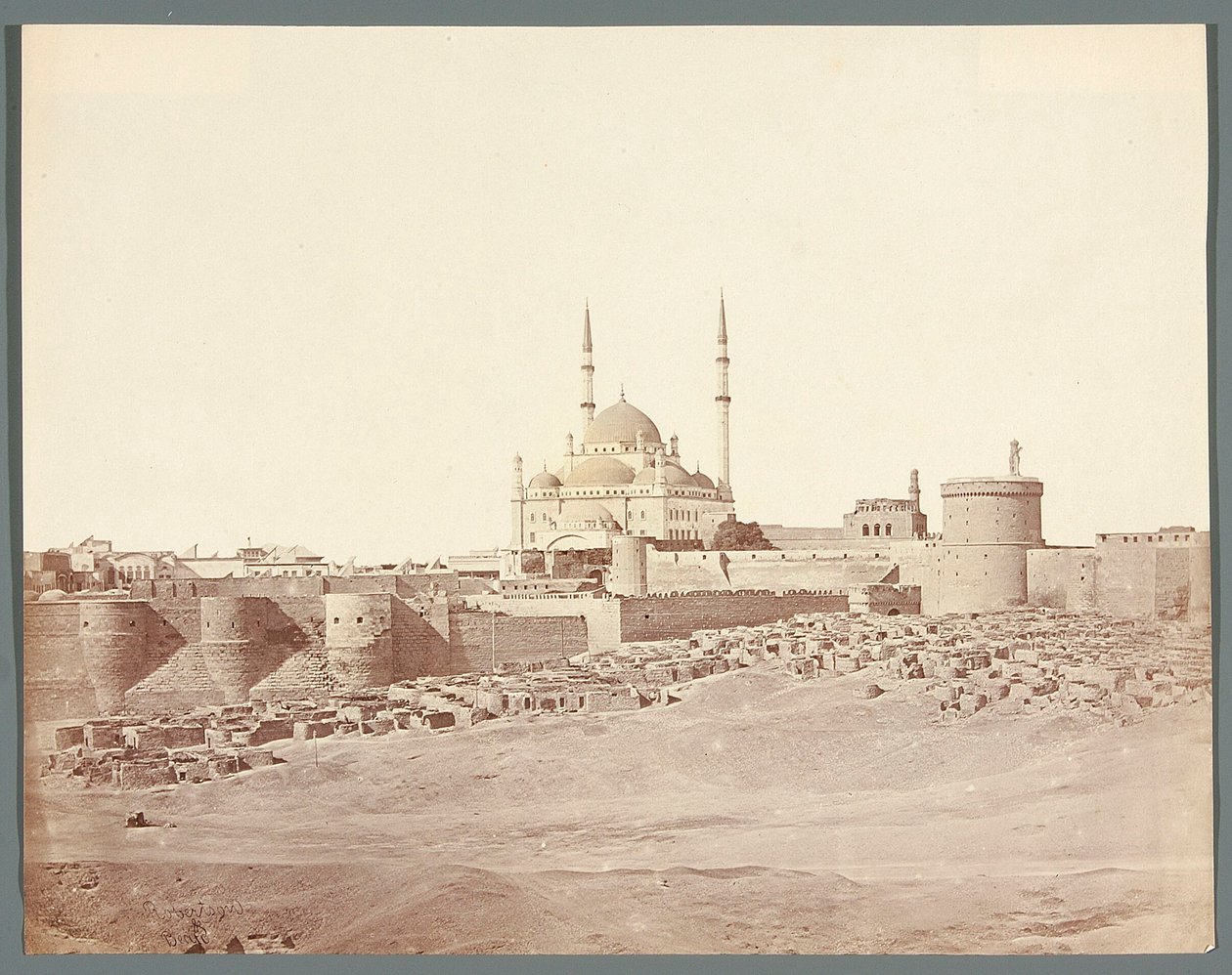 Egipt. Kair. Widok ogólny na Cytadelę z meczetem alabastrowym Muhammada Alego (1830-1848) autorstwa James Robertson