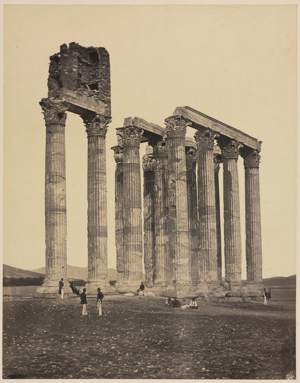Świątynia Jowisza Olimpijskiego, ok. 1853 (odbitka albuminowa) autorstwa James Robertson