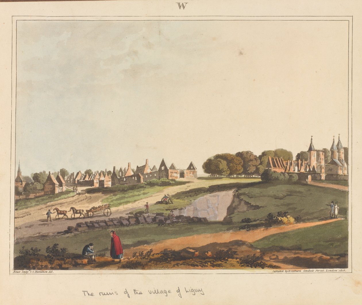 ?Ruiny wsi Ligny?, 1815 r. autorstwa James Rouse