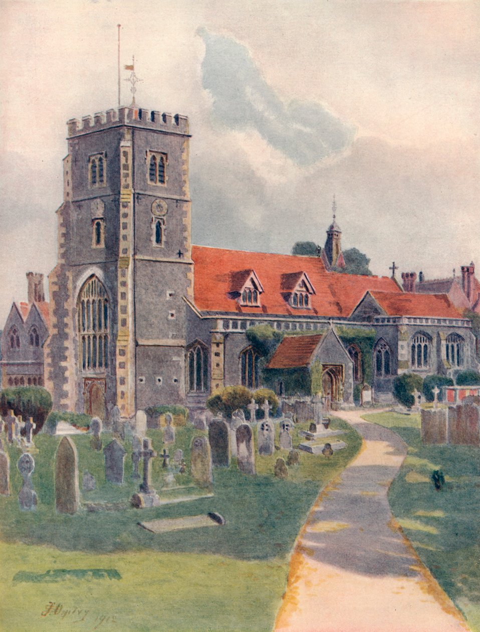 „Kościół Beddington”, 1912, 1914 autorstwa James S Ogilvy