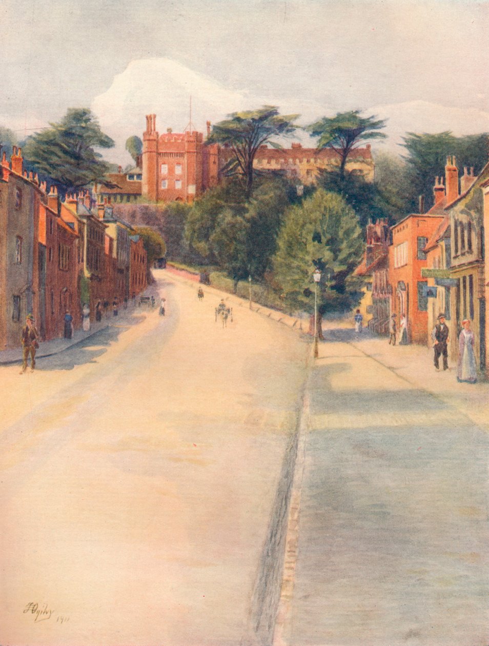 „Ulica Zamkowa, Farnham”, 1911, 1914 autorstwa James S Ogilvy
