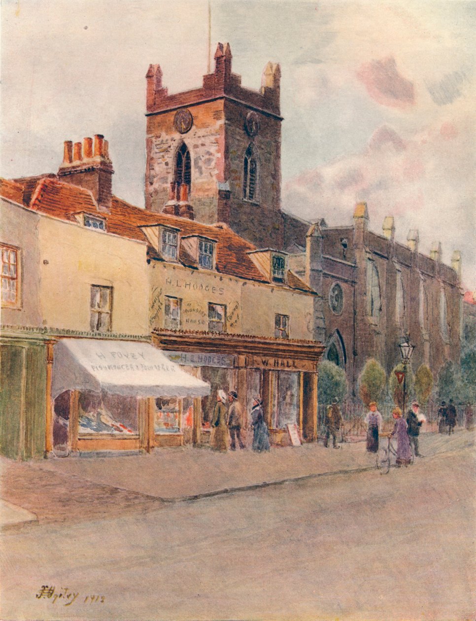 „Kościół Chertsey”, 1912, 1914 autorstwa James S Ogilvy