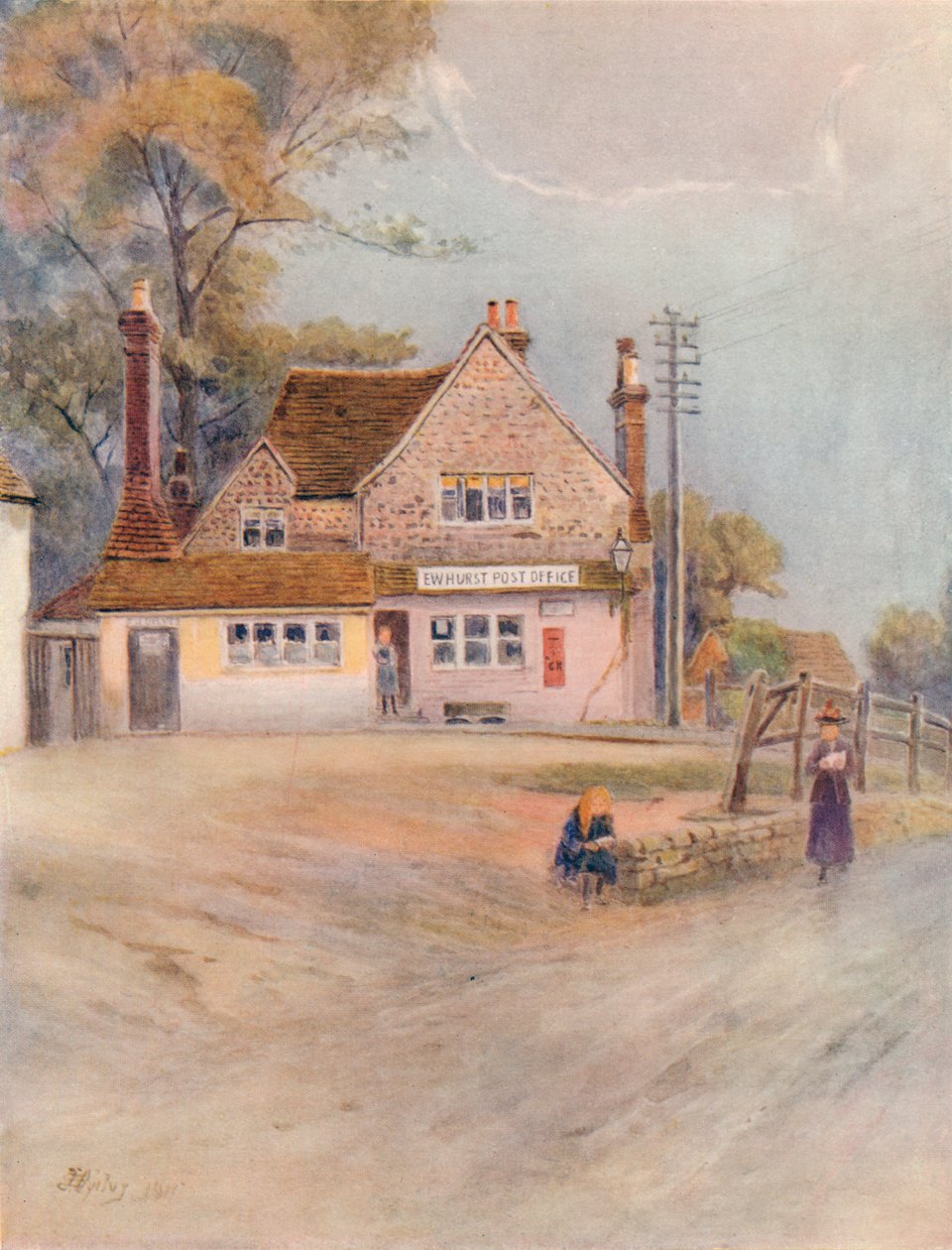 „Poczta w Ewehurst”, 1911, 1914 autorstwa James S Ogilvy