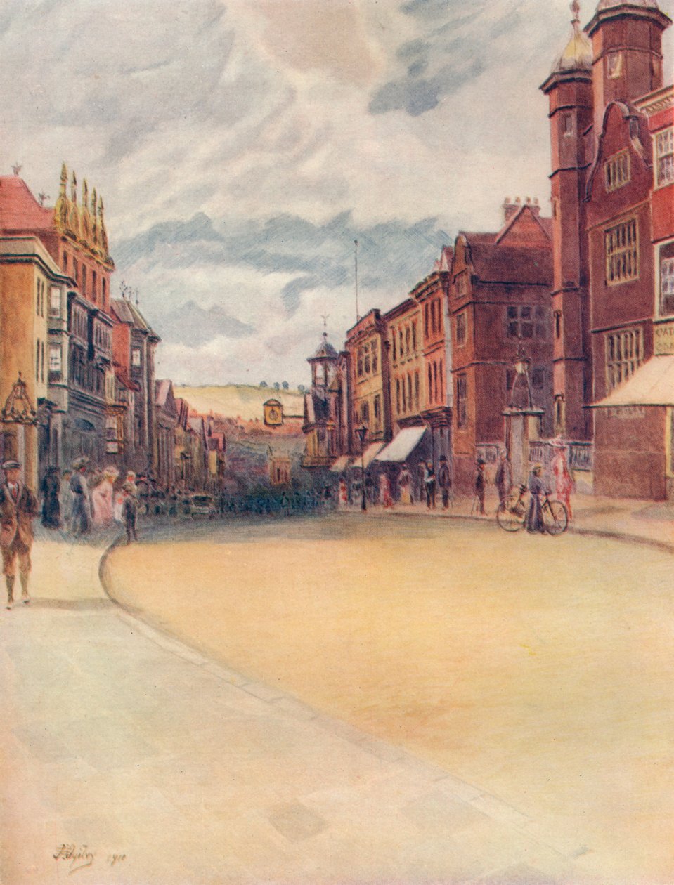 „High Street, Guildford”, 1911, 1914 autorstwa James S Ogilvy