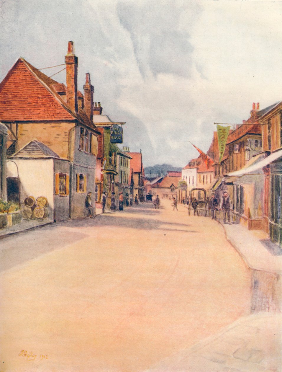 „Główna ulica, Leatherhead”, 1912, 1914 autorstwa James S Ogilvy