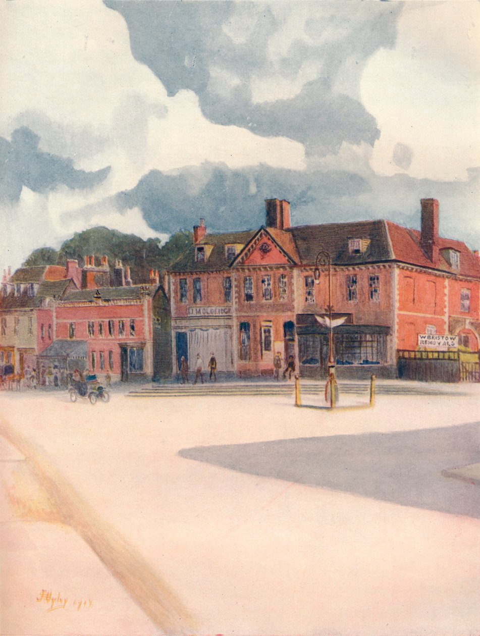 „New Inn and High Street, Epsom, 1911, 1914” autorstwa James S Ogilvy