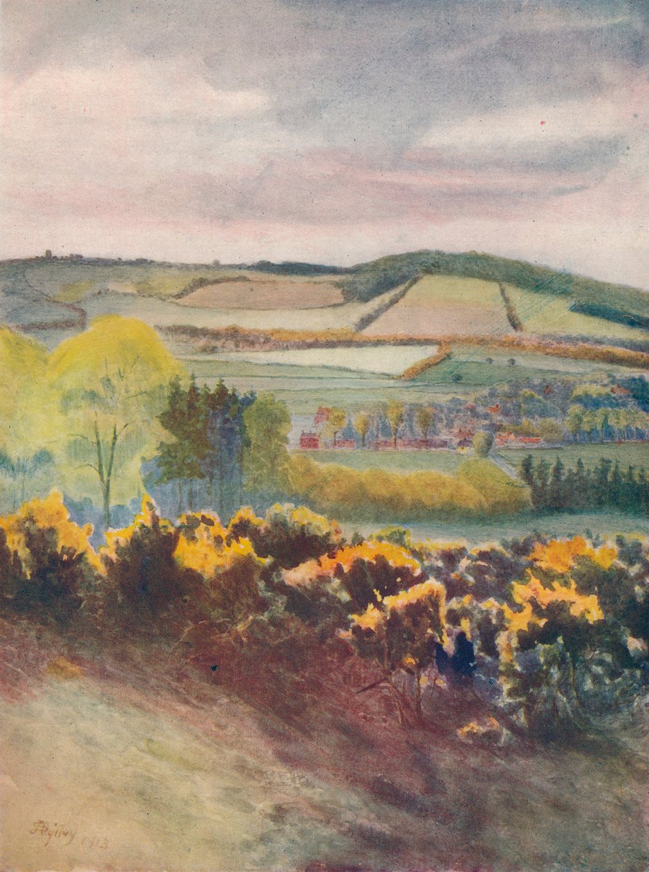 „Widok na Caterham z Tilburstow Hill”, 1913, 1914 autorstwa James S Ogilvy