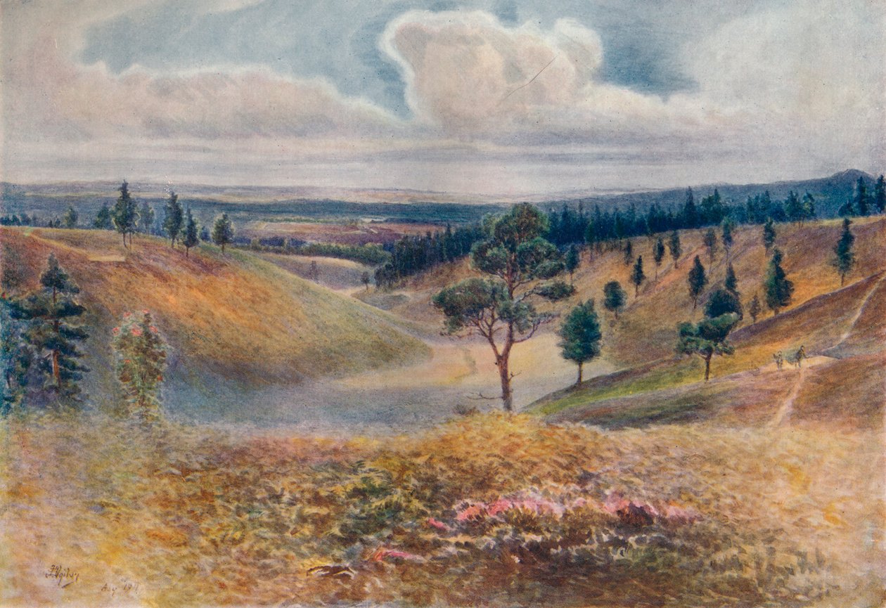 „Widok z Beacon Hill, Hindhead”, 1911, 1914 autorstwa James S Ogilvy