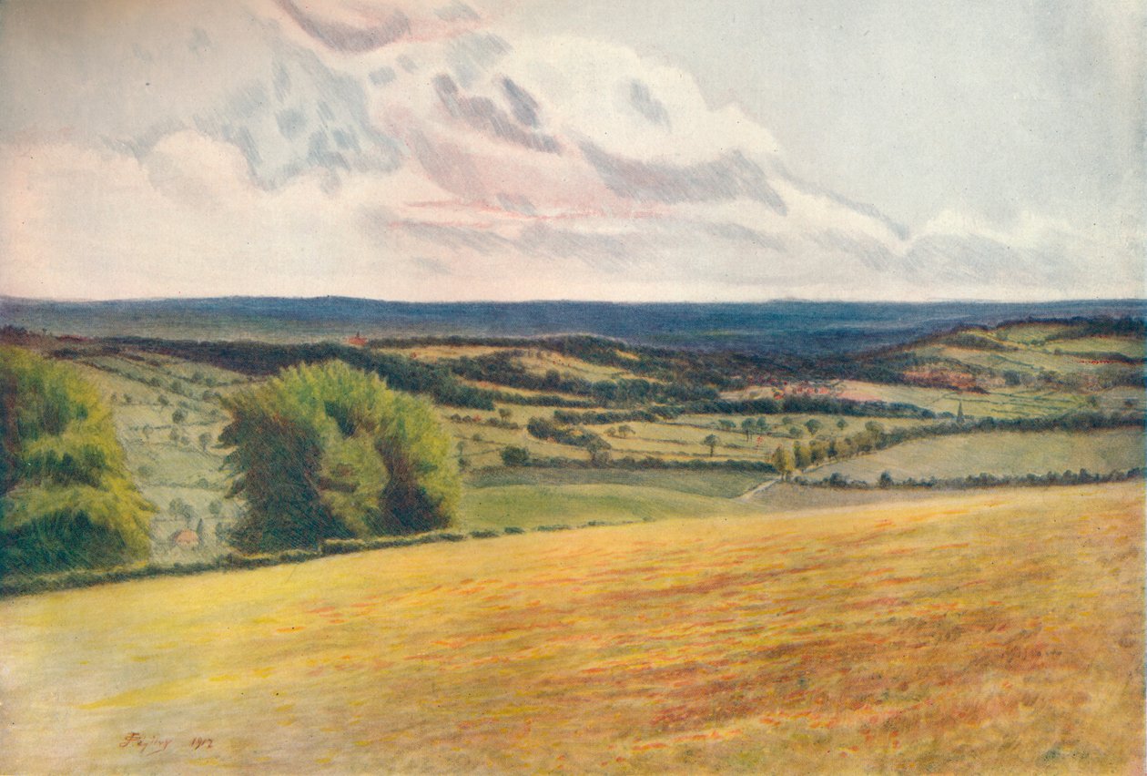 „Widok z cmentarza, Tatsfield”, 1912, 1914 autorstwa James S Ogilvy