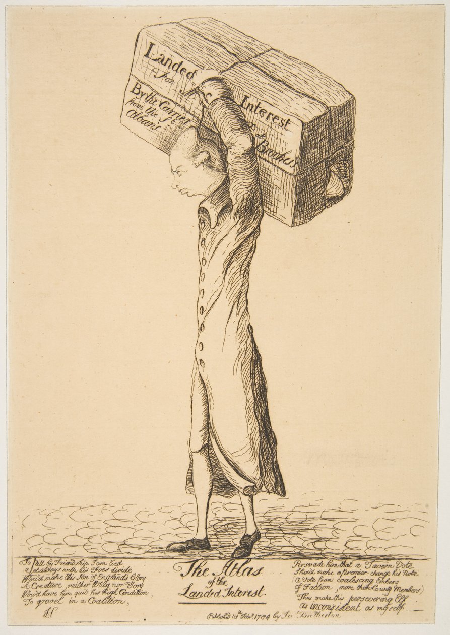 Atlas interesów ziemskich, 18 lutego 1784. autorstwa James Sayers