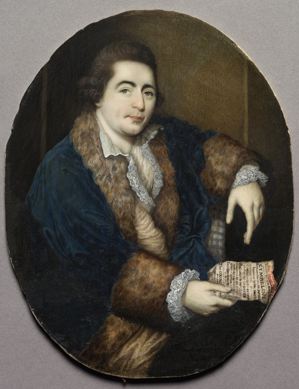 Portret Williama Powella, ok. 1765 r. (miniatura na kości słoniowej w ramie z pozłacanego drewna i gesso) autorstwa James Scouler