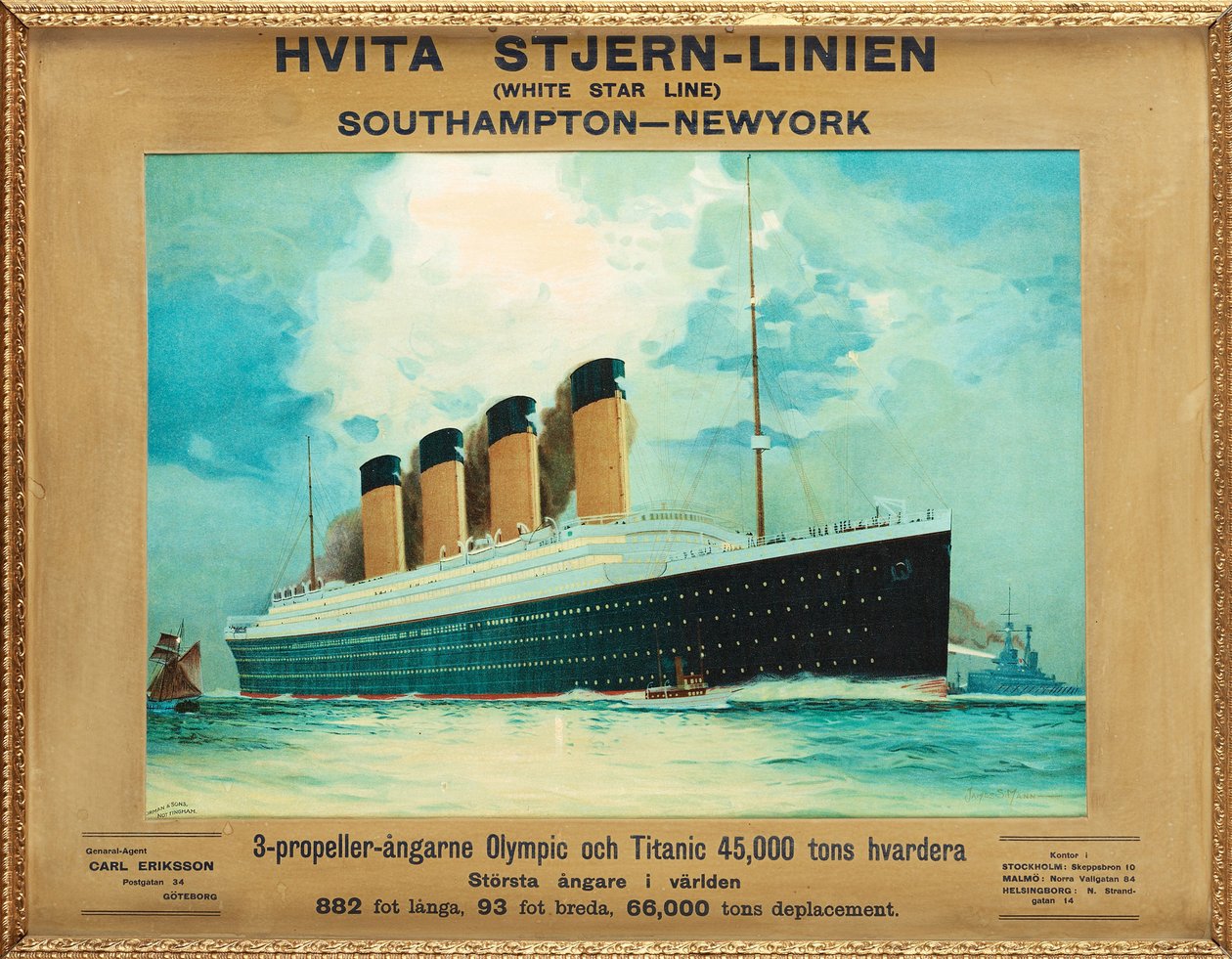 Titanic i olimpijski, ok. 1911 autorstwa James Scrimgeour Mann